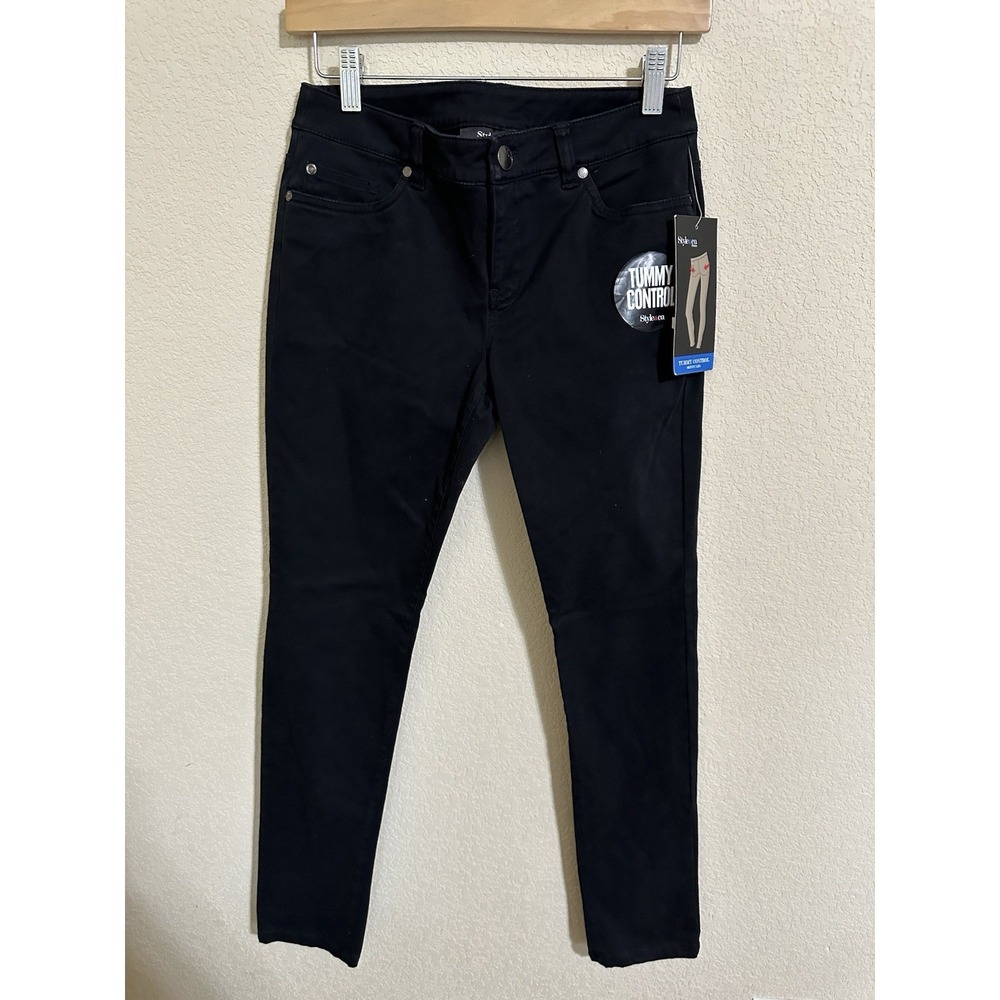 Women's Pants 2P petite Black Tummy Control Skinny Jeans Cotton Casual Classic